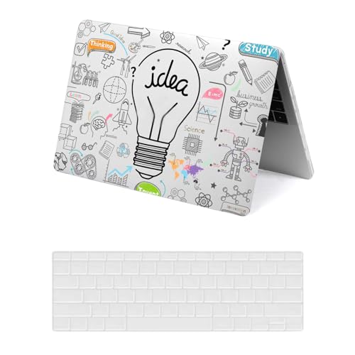 HLAAJJX Hülle für MacBook Air 15 Zoll M2 M3 Retina/Touch ID A2941 A3114,Kreativ Plastik Hartschale Matt Case Cover& EU TPU Tastaturschutz für MacBook Pro 15.3 Zoll,Glühbirne von HLAAJJX