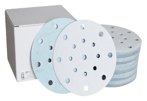 100 Stück Schleifscheiben, 6 Zoll, 17 Löcher, Schleifscheiben, Klett-Schleifpads, Körnung 60, 80, 100, 120, 150, 180, 240, 320, 400, 800, 1000 for Exzenterschleifer(150grit) von HLHLH