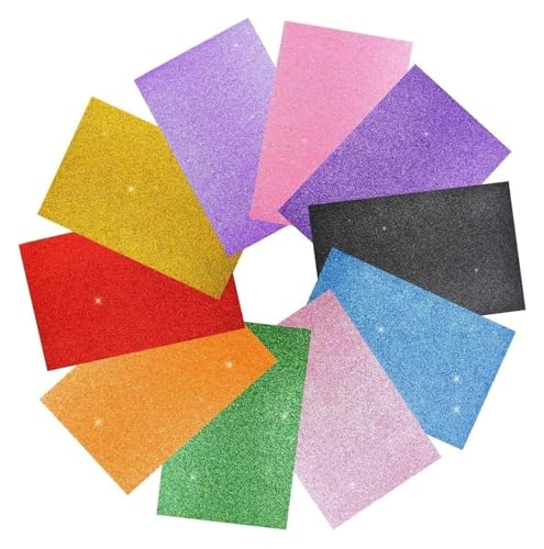 10er-Packung, verschiedene Farben, EVA-Schaumstoffplatten, Glitzerschaumpapier for Basteln, DIY-Glitzerkartonpapier for Kinder, Kunstprojekte, Cosplay-Partys, 2 mm dick 10er-Packung, verschiedene Farben, EVA-Schaumstoffplatten, Glitzerschaumpapier for Basteln, DIY-Glitzerkartonpapier for Kinder, Kunstprojekte, Cosplay-Partys, 2 mm dick von HLHLH