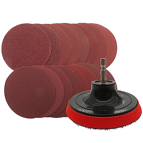 4-Zoll-Schleifscheibensatz, 100 mm, Klett-Schleifpapier, Körnung 60–240, Stützteller mit M10-Bohradapter for Polieren und Reinigen von Werkzeugen(2000grit) von HLHLH