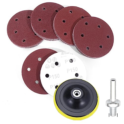 50-teiliges Schleifscheiben-Pad-Set, 5-Zoll-Stabschleifer-Schleifscheiben-Schleifaufsatz for Bohrmaschinen-Schleifaufsatz Rotationsschleifpads enthalten Körnung 60–800(80grit) von HLHLH