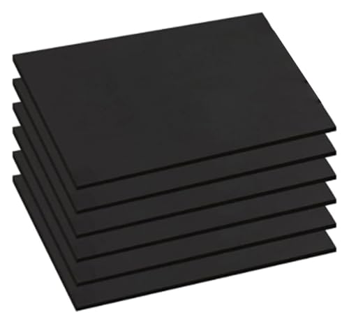 6 Stück PVC-Schaumstoffplatten, schallabsorbierende Geräuschdämmung, Schaumstoff, Eva-Platten, handgefertigtes Modellbaumaterial, 300 x 400 mm, Dicke 2,8 mm/4,5 mm(Black,Thickness2.8mm) von HLHLH