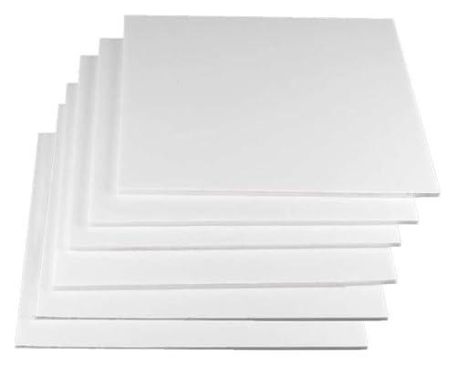 6 Stück PVC-Schaumstoffplatten, schallabsorbierende Geräuschdämmung, Schaumstoff, Eva-Platten, handgefertigtes Modellbaumaterial, 300 x 400 mm, Dicke 2,8 mm/4,5 mm(White,Thickness2.8mm) von HLHLH