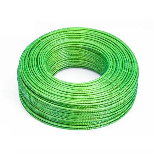 Drahtseil-Set, 100 Meter vinylbeschichtetes Stahldrahtseilkabel und 2 Klemmen for Aufhängen von Lichterketten, Wäscheleinen, Traubenregalen, Schuppen und Lichterketten for den Außenbereich(2.5mm) von HLHLH