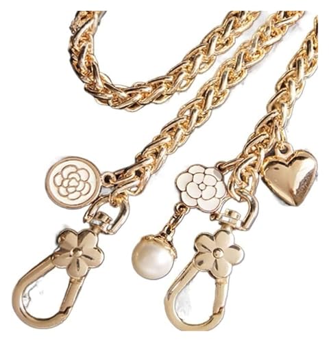 Handtaschenkette, Handtaschenkette for Selbermachen, 30–160 cm, Ersatzkette aus goldenem Metall, Schultergurte for Taschen, Handtaschen, 8 mm dicke Taschenketten, Griffe, Taschengurte(160cm) von HLHLH