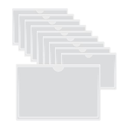 HLIWS Selbstklebend Visitenkarten Taschen-10 Stück Etikettenhalter Selbstklebend,Transparent Scheckkartenhülle,zum Schutz Ihrer Karten oder Fotos(Innengröße:Innenmaße:9*14cm) von HLIWS