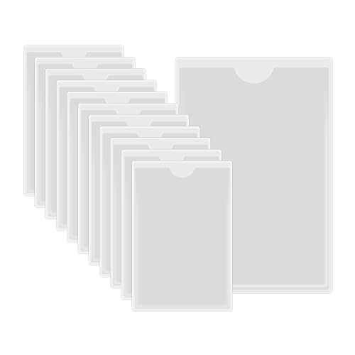 HLIWS Selbstklebend Visitenkarten Taschen-12 Stück Etikettenhalter Selbstklebend,Transparent Scheckkartenhülle,zum Schutz Ihrer Karten oder Fotos(Innengröße:7 * 11cm) von HLIWS