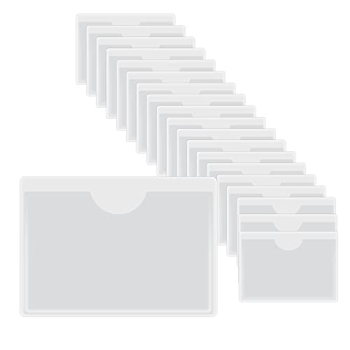 HLIWS Selbstklebend Visitenkarten Taschen-20 Stück Etikettenhalter Selbstklebend,Transparent Scheckkartenhülle,zum Schutz Ihrer Karten oder Fotos(Innere Größe:4 * 6cm) von HLIWS
