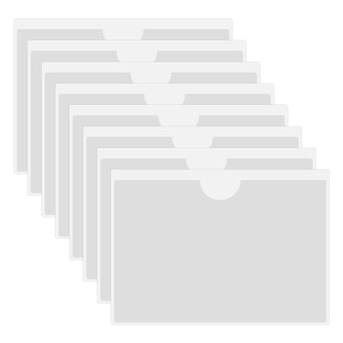 HLIWS Selbstklebetasche,8 Stück Horizontaler A5 Transparent Kartenhülle,Etikettenhalter Selbstklebend,zum Schutz Ihrer Karten oder Fotos(Innere Größe:21 * 14.8cm) von HLIWS
