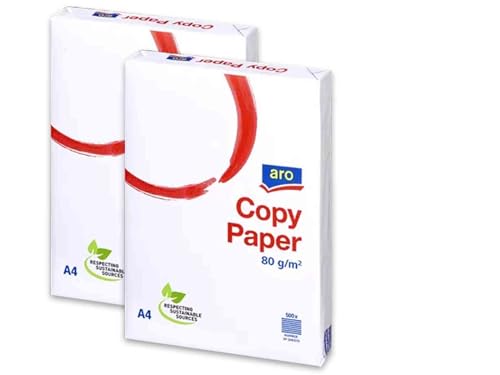 aro Kopierpapier Druckerpapier Universalpapier DIN A4-80 g/m² Diverse Mengen (Aro 1000 Blatt & 1x HLKauf-Produkt) von HLKauf