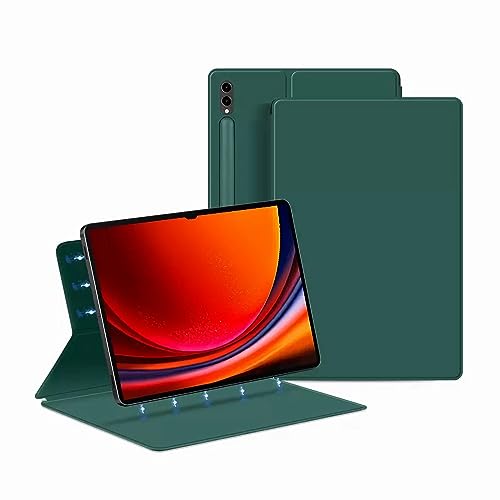 HLTOOP Magnetische Hülle für 2023 Samsung Galaxy Tab S9 Ultra 14.6 Zoll, Schutzhülle Mit S-Stifthalter, Schlank, Leicht,Grün von HLTOOP
