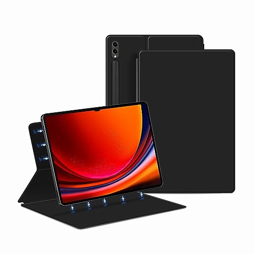 HLTOOP Magnetische Hülle für 2023 Samsung Galaxy Tab S9 Ultra 14.6 Zoll, Schutzhülle Mit S-Stifthalter, Schlank, Leicht,Schwarz von HLTOOP