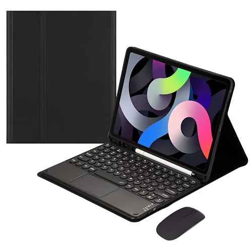 HLTOOP Tastatur Hülle für Galaxy Tab A9 8,7 Zoll 2023 (Modell: SM-X110/X115/X117), Wiederaufladbare Bluetooth-Tastatur Mit Touchpad, Integrierter Stifthalter, Tablet-Maus,Schwarz von HLTOOP