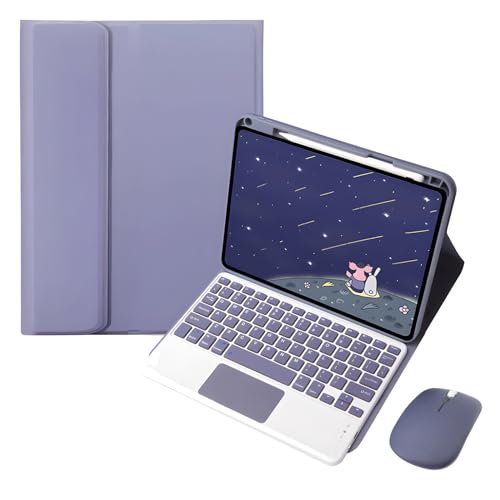 HLTOOP Tastatur Hülle für Redmi Pad Pro 12.1 2024 mit Stifthalter, Abnehmbarer Kabelloser Tastatur Mit Touchpad, Tablet-Maus,Lila von HLTOOP