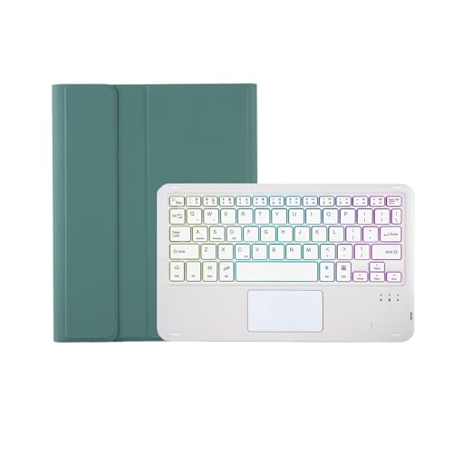 HLTOOP Tastatur Hülle für Redmi pad SE 11 Zoll, Englisches QWERTY-Layout, Abnehmbare Tastatur Mit Hintergrundbeleuchtung Und Touchpad,Deep Green von HLTOOP