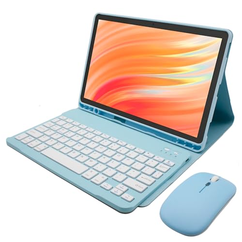 Tastatur Hülle für Amazon Kindle Fire HD 10 & 10 Plus (13./11. Generation, 2023/2021), Abnehmbare Bluetooth-Tastatur, Stifthalter,Blau von HLTOOP