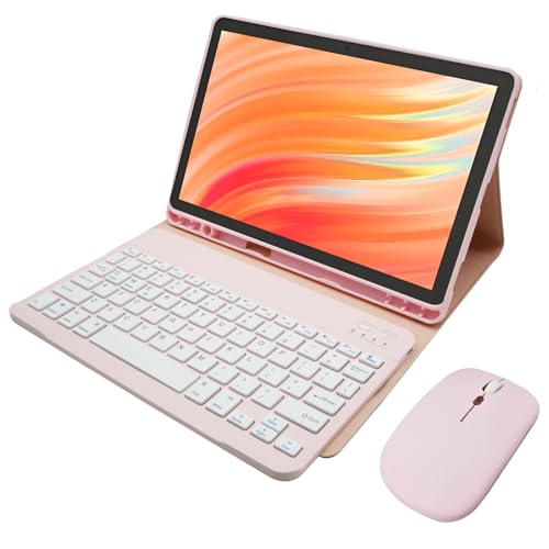 Tastatur Hülle für Amazon Kindle Fire HD 10 & 10 Plus (13./11. Generation, 2023/2021), Abnehmbare Bluetooth-Tastatur, Stifthalter,Rosa von HLTOOP