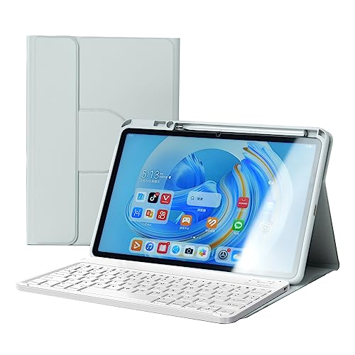 Tastatur Hülle für Huawei Matepad 11.5 2023, 360° Drehbare Magnetische Hülle mit Stifthalter, Abnehmbare Bluetooth-Tastatur (Deutsches QWERTZ Layout),Grau von HLTOOP