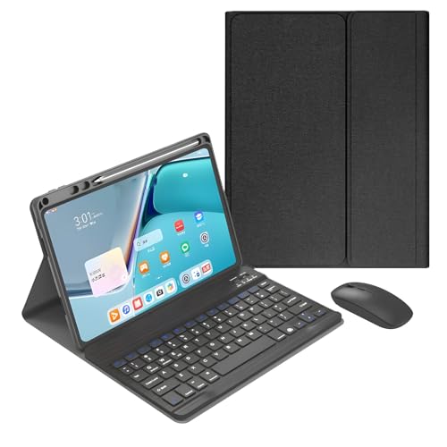 Tastatur Hülle für Huawei Matepad SE 11 Zoll 2024 – Kabellose Abnehmbare Tastaturabdeckung Mit Stifthalterung, Wiederaufladbare Tablet-Maus,Schwarz von HLTOOP