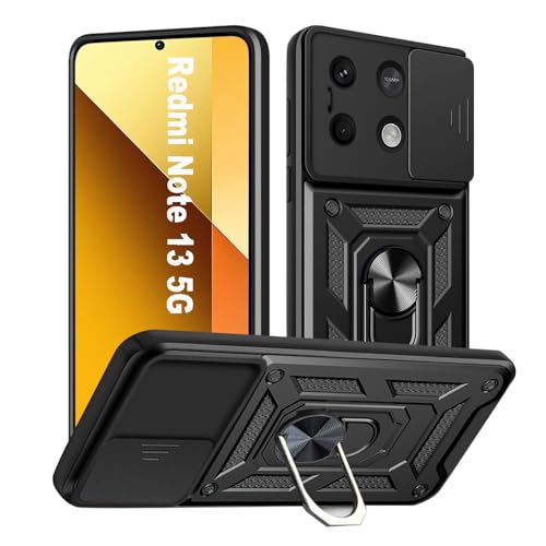 HLVEXH Hülle kompatibel mit Xiaomi Redmi Note 13 5G mit Kameraschutz, Militär Standard Cover Case Standfunktion Handy Hüllen Schwarz HLVEXH Hülle kompatibel mit Xiaomi Redmi Note 13 5G mit Kameraschutz, Militär Standard Cover Case Standfunktion Handy Hüllen Schwarz von HLVEXH