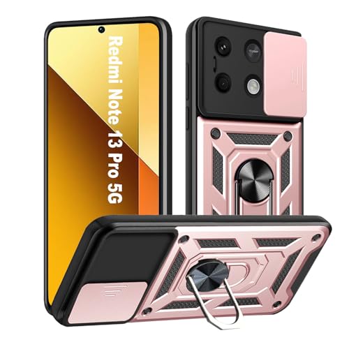 HLVEXH Hülle kompatibel mit Xiaomi Redmi Note 13 Pro 5G / Poco X6 5G mit Kameraschutz, Militär Standard Cover Case, Handyhülle mit 360 Grad Ring Ständer Standfunktion Handy Hüllen Roségold HLVEXH Hülle kompatibel mit Xiaomi Redmi Note 13 Pro 5G / Poco X6 5G mit Kameraschutz, Militär Standard Cover Case, Handyhülle mit 360 Grad Ring Ständer Standfunktion Handy Hüllen Roségold von HLVEXH
