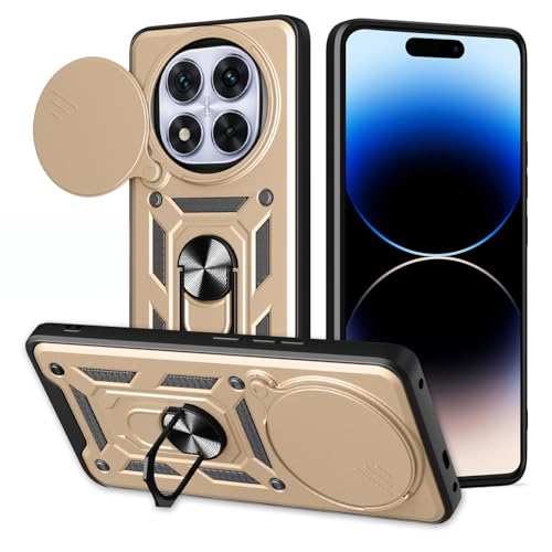 HLVEXH Hülle kompatibel mit Xiaomi Redmi Note 14 Pro 5G / Poco X7 5G 6.67" mit Kameraschutz, Militär Standard Cover Case, Handyhülle mit 360 Grad Ring Ständer Standfunktion Handy Hüllen Gold HLVEXH Hülle kompatibel mit Xiaomi Redmi Note 14 Pro 5G / Poco X7 5G 6.67" mit Kameraschutz, Militär Standard Cover Case, Handyhülle mit 360 Grad Ring Ständer Standfunktion Handy Hüllen Gold von HLVEXH