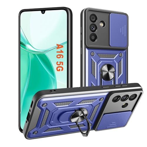 HLVEXH Kameraschutz Hülle für Samsung Galaxy A16 5G Handyhülle mit 360 Grad Ring MagicStand Cover Case Kamera Schiebeabdeckung Schutzhülle Militär A 16 5 G 4G Handy Hüllen, Blau HLVEXH Kameraschutz Hülle für Samsung Galaxy A16 5G Handyhülle mit 360 Grad Ring MagicStand Cover Case Kamera Schiebeabdeckung Schutzhülle Militär A 16 5 G 4G Handy Hüllen, Blau von HLVEXH