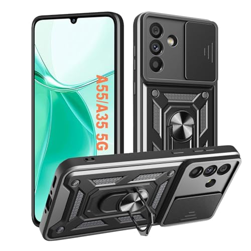 HLVEXH für Samsung Galaxy A55 & A35 Hülle mit Kameraschutz, Magnetisch Ring Ständer, Robust Fallschutz Handyhülle Outdoor Militär Schutzhülle für Galaxy A 55 & A 35 (Schwarz) HLVEXH für Samsung Galaxy A55 & A35 Hülle mit Kameraschutz, Magnetisch Ring Ständer, Robust Fallschutz Handyhülle Outdoor Militär Schutzhülle für Galaxy A 55 & A 35 (Schwarz) von HLVEXH