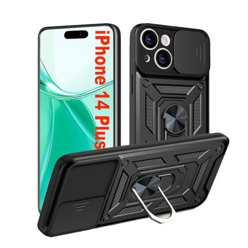 Hülle für iPhone 14 Plus 6.7 Zoll Schutzhülle mit Kameraschieber Case 360° Drehbarer Militä Ständer Stoßfest Handyhülle Cover für Apple iPhone 14 Plus -Schwarz Hülle für iPhone 14 Plus 6.7 Zoll Schutzhülle mit Kameraschieber Case 360° Drehbarer Militä Ständer Stoßfest Handyhülle Cover für Apple iPhone 14 Plus -Schwarz von HLVEXH