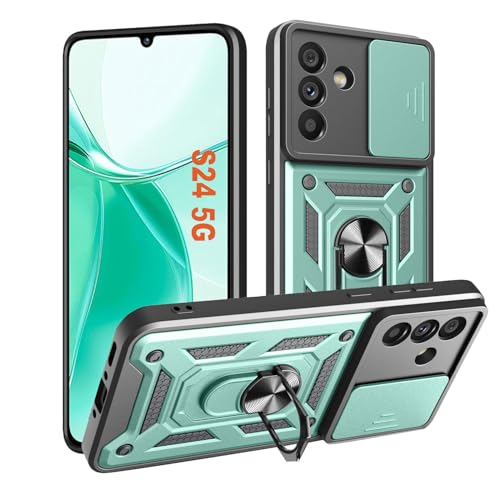 Kameraschutz Hülle für Samsung Galaxy S24 5G Handyhülle mit Metall Ring Ständer Cover Case Kamera Schiebeabdeckung Schutzhülle Militär S 24 5 G Handy Hüllen Grün Kameraschutz Hülle für Samsung Galaxy S24 5G Handyhülle mit Metall Ring Ständer Cover Case Kamera Schiebeabdeckung Schutzhülle Militär S 24 5 G Handy Hüllen Grün von HLVEXH