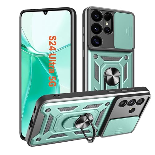 Kameraschutz Hülle für Samsung Galaxy S24 Ultra 5G Handyhülle mit Metall Ring Ständer Cover Case Kamera Schiebeabdeckung Schutzhülle Militär S 24 Ultra 5 G Handy Hüllen Grü Kameraschutz Hülle für Samsung Galaxy S24 Ultra 5G Handyhülle mit Metall Ring Ständer Cover Case Kamera Schiebeabdeckung Schutzhülle Militär S 24 Ultra 5 G Handy Hüllen Grü von HLVEXH