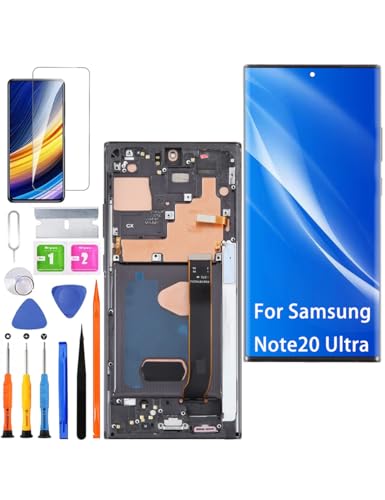 Display für Samsung Galaxy Note 20 Ultra 4G/5G LCD Bildschirm Ersatz TFT ,N985F Display Bildschirm Touch Digitizer Assembly Reparaturteile Kit(Schwarz mit Rahmen,Ohne Fingerabdruck,Not Curved Screen) von HLYGZX