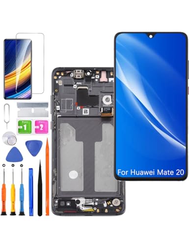 Ersatz Display für Huawei Mate 20 LCD Bildschirm TFT, HMA-L29 HMA-L09 Display Bildschirm Touch Digitizer Assembly Reparaturteile Kit(Schwarz mit Rahmen) von HLYGZX