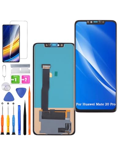 Ersatz Display für Huawei Mate 20 Pro LCD Bildschirm TFT, LYA-L09 LYA-L29 Display Bildschirm Touch Digitizer Assembly Reparaturteile Kit(Ohne Fingerabdruck, Not Curved Screen) von HLYGZX