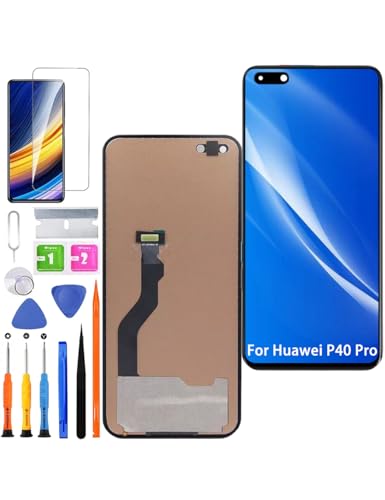 Ersatz Display für Huawei P40 Pro LCD Bildschirm TFT, ELS-NX9 ELS-N04 ELS-AN00 Display Bildschirm Touch Digitizer Assembly Reparaturteile Kit(Ohne Fingerabdruck, Not Curved Screen) von HLYGZX
