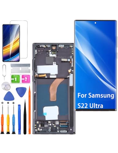 Ersatz Display für Samsung Galaxy S22 Ultra LCD Bildschirm TFT,S908B Display Bildschirm Touch Digitizer Assembly Reparaturteile Kit(Schwarz mit Rahmen,Ohne Fingerabdruck,Not Curved Screen,EU Version) Ersatz Display für Samsung Galaxy S22 Ultra LCD Bildschirm TFT,S908B Display Bildschirm Touch Digitizer Assembly Reparaturteile Kit(Schwarz mit Rahmen,Ohne Fingerabdruck,Not Curved Screen,EU Version) von HLYGZX