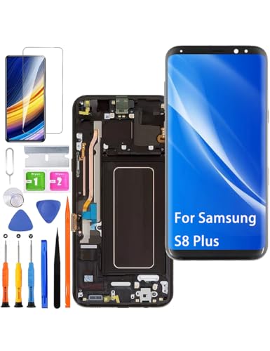 Ersatz Display für Samsung Galaxy S8 Plus/S8+ LCD Bildschirm TFT ,G955F G955FD Display Bildschirm Touch Digitizer Assembly Reparaturteile Kit(Schwarz mit Rahmen,Ohne Fingerabdruck,Not Curved Screen) von HLYGZX