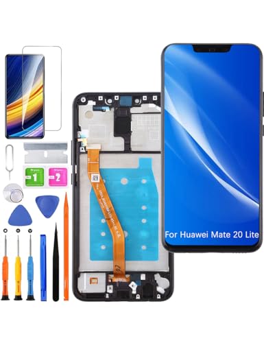 Ersatz Display für Huawei Mate 20 Lite LCD Bildschirm, SNE-AL00 SNE-LX1 Display Bildschirm Touch Digitizer Assembly Reparaturteile Kit(Schwarz mit Rahmen) von HLYGZX