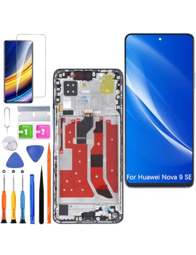 Ersatz Display für Huawei Nova 9 SE LCD Bildschirm, JLN-LX1 JLN-LX3 Display Bildschirm Touch Digitizer Assembly Reparaturteile Kit(Crystal Blue mit Rahmen) von HLYGZX
