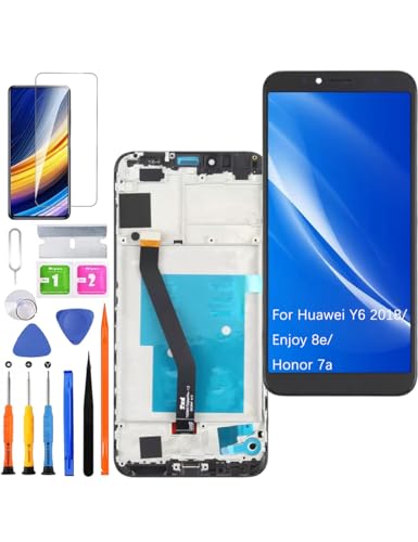 Ersatz Display für Huawei Y6 2018 LCD Bildschirm, für Honor 7a Display Bildschirm Touch Digitizer Assembly Reparaturteile Kit(Schwarz mit Rahmen) von HLYGZX