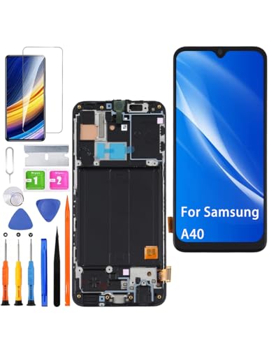 HLYGZX Display für Samsung Galaxy A40 LCD Bildschirm Ersatz TFT,A405F A405FN A405FM Display Bildschirm Touch Digitizer Assembly Reparaturteile Kit(Schwarz mit Rahmen) von HLYGZX