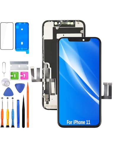 HLYGZX Display für iPhone 11 LCD Bildschirm Ersatz FHD Touchscreen 3D Touch Face ID Digitizer Rahmen Montage，Waterproof Adhesive，Reparaturkits NEU von HLYGZX