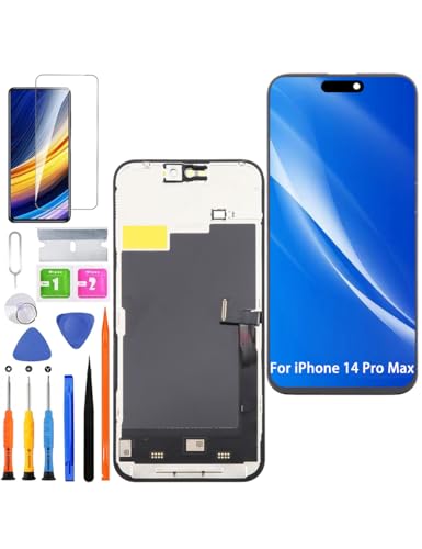 HLYGZX Display für iPhone 14 Pro Max LCD Bildschirm Ersatz FHD Touchscreen 3D Touch Face ID Digitizer Rahmen Montage,Waterproof Adhesive,Reparaturkits NEU HLYGZX Display für iPhone 14 Pro Max LCD Bildschirm Ersatz FHD Touchscreen 3D Touch Face ID Digitizer Rahmen Montage,Waterproof Adhesive,Reparaturkits NEU von HLYGZX