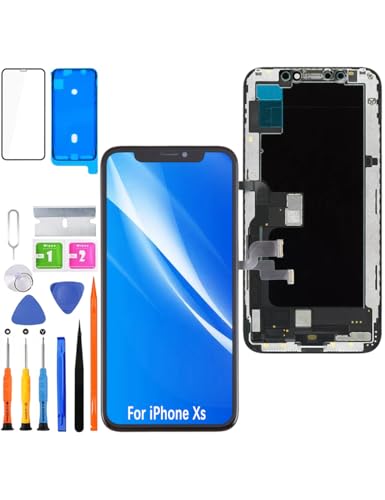 HLYGZX Display für iPhone XS LCD Bildschirm Ersatz FHD Touchscreen 3D Touch Face ID Digitizer Rahmen Montage，Waterproof Adhesive，Reparaturkits NEU von HLYGZX