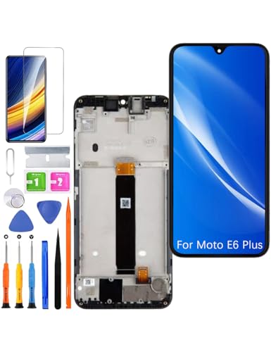 HLYGZX Ersatz Display für Motorola Moto E6 Plus LCD Bildschirm, XT2025 Display Bildschirm Touch Digitizer Assembly Reparaturteile Kit(Schwarz mit Rahmen) von HLYGZX