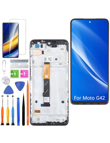 HLYGZX Ersatz Display für Motorola Moto G42 LCD Bildschirm TFT,XT2233 Display Bildschirm Touch Digitizer Assembly Reparaturteile Kit(Schwarz mit Rahmen) von HLYGZX