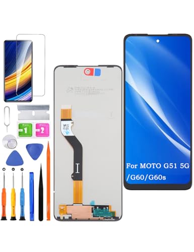 HLYGZX Ersatz Display für Motorola Moto G51 5G LCD Bildschirm, für Moto G60 / G60s Display Bildschirm Touch Digitizer Assembly Reparaturteile Kit HLYGZX Ersatz Display für Motorola Moto G51 5G LCD Bildschirm, für Moto G60 / G60s Display Bildschirm Touch Digitizer Assembly Reparaturteile Kit von HLYGZX