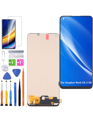 HLYGZX Ersatz Display für Oneplus Nord CE 2 5G LCD Bildschirm TFT, IV2201 Display Bildschirm Touch Digitizer Assembly Reparaturteile Kit(Ohne Fingerabdruck,Not für Nord CE 2 Lite 5G) von HLYGZX