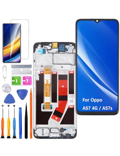 HLYGZX Ersatz Display für Oppo A57 4G / A57s LCD Bildschirm, CPH2387 CPH2385 Display Bildschirm Touch Digitizer Assembly Reparaturteile Kit(Schwarz mit Rahmen) von HLYGZX
