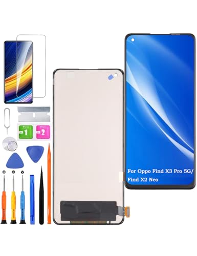 HLYGZX Ersatz Display für Oppo Find X3 Pro 5G LCD Bildschirm TFT, für Oppo Find X2 Neo Display Bildschirm Touch Digitizer Assembly Reparaturteile Kit(Ohne Fingerabdruck, Not Curved Screen) von HLYGZX